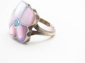 【Rosita & Anselm Wallace】Zuni Desert Rose Inlay Ring  c.1980