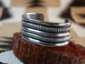 Attributed to【NAVAJO GUILD】Chiseled Silver Wide Cuff c.1940～