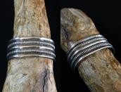 Attributed to【NAVAJO GUILD】Chiseled Silver Wide Cuff c.1940～