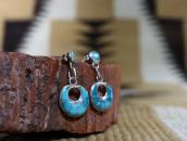 【Francis Leekya】Zuni TQ Inlay Hoop Dangle Earrings  c.1985～