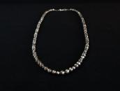 Vintage "Navajo Pearl" Silver Beaded Long Necklace  c.1960～