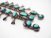 Old Leaf Applique Small Squash Blossom Naja Necklace c.1970～