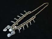 Old Leaf Applique Small Squash Blossom Naja Necklace c.1970～