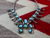 Old Leaf Applique Small Squash Blossom Naja Necklace c.1970～