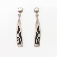 【Lawrence Saufkie】 Feather Overlay Pierced Earrings  c.1980～