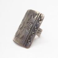 Antique Navajo "Ketoh Style" Stamped Silver Ring  c.1930