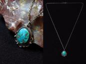 Vintage Navajo Pilot Mt. Turquoise Small Fob Necklace c.1950