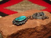Vintage Navajo Pilot Mt. Turquoise Small Fob Necklace c.1950