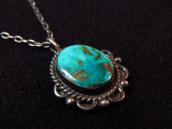 Vintage Navajo Pilot Mt. Turquoise Small Fob Necklace c.1950