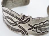 Antique Navajo Stamped Ingot Silver Cuff Bracelet  c.1925～