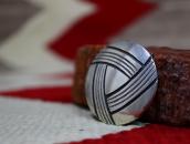 Vtg Navajo Pottery or Basket Bowl Design Overlay Pin c.1945～