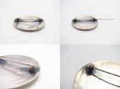 Vtg Navajo Pottery or Basket Bowl Design Overlay Pin c.1945～