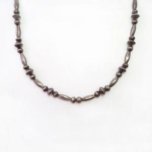 Vintage "Navajo Pearl" Handmade Silver Bead Necklace c.1960～