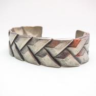 Vintage BasketWeaving Pattern Cast SIL Cuff Bracelet c.1940～
