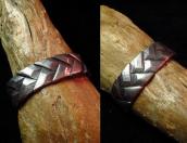 Vintage BasketWeaving Pattern Cast SIL Cuff Bracelet c.1940～