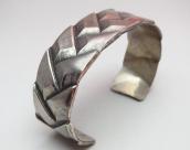 Vintage BasketWeaving Pattern Cast SIL Cuff Bracelet c.1940～