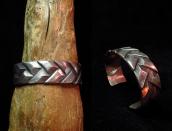 Vintage BasketWeaving Pattern Cast SIL Cuff Bracelet c.1940～