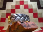 Vintage BasketWeaving Pattern Cast SIL Cuff Bracelet c.1940～