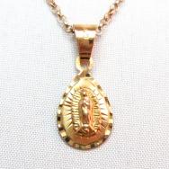Vintage 14KGold Virgin of Guadalupe Charm Necklace