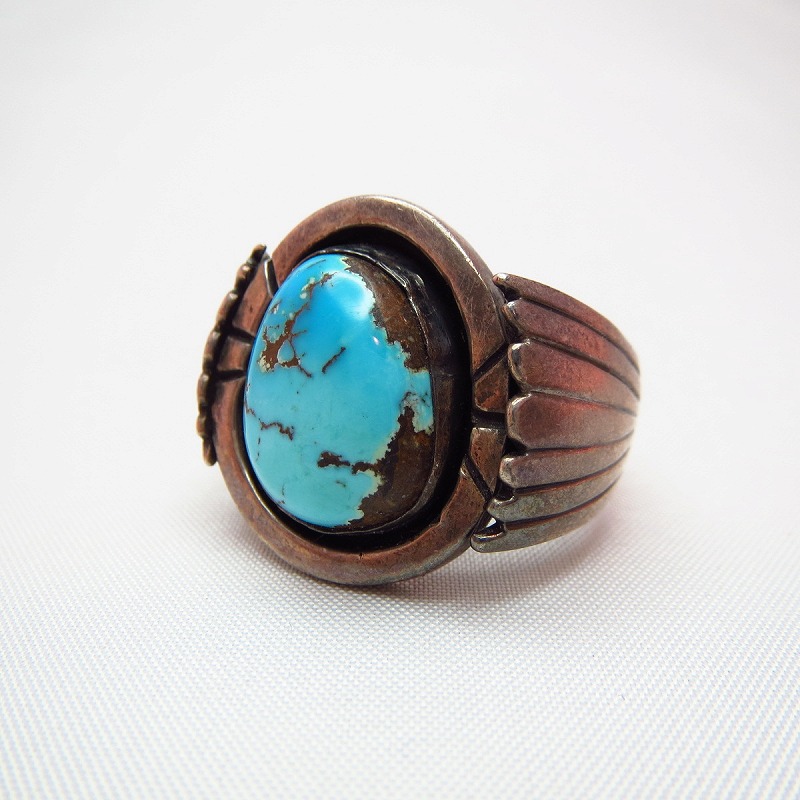 Vintage Heavy Ring with Persian Turquoise  c.1960～