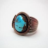 Vintage Heavy Ring with Persian Turquoise  c.1960～