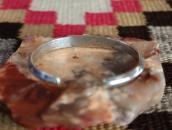 Atq Navajo Stamped Triangle Wire Cuff w/3 Turquoise c.1915～