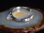 Atq Navajo Stamped Triangle Wire Cuff w/3 Turquoise c.1915～