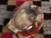 Atq Navajo Stamped Triangle Wire Cuff w/3 Turquoise c.1915～