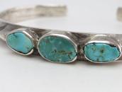 Atq Navajo Stamped Triangle Wire Cuff w/3 Turquoise c.1915～