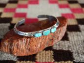 Atq Navajo Stamped Triangle Wire Cuff w/3 Turquoise c.1915～