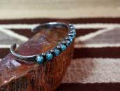Vtg Zuni Carved Turquoise Row Narrow Cuff Bracelet  c.1950