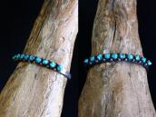 Vtg Zuni Carved Turquoise Row Narrow Cuff Bracelet  c.1950