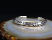 Historic Navajo Stamped Ingot Slv Triangle Wire Cuff c.1900～