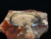 Historic Navajo Stamped Ingot Slv Triangle Wire Cuff c.1900～