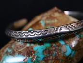 Historic Navajo Stamped Ingot Slv Triangle Wire Cuff c.1900～