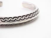 Historic Navajo Stamped Ingot Slv Triangle Wire Cuff c.1900～