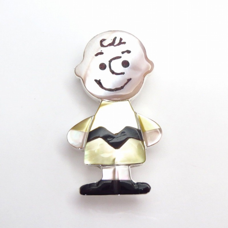 【Paula Leekity】 Zuni Inlay 『Charlie Brown』 Pin & Pendant Top