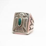 Vintage 【Bell】 Thunderbird Patched Silver Ring w/TQ  c.1945～