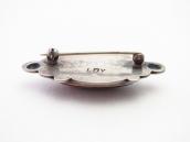 【Luke Billy Yazzie】Stamped Silver Pin w/PetrifiedWood c.1950