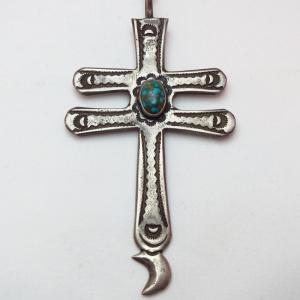 Vintage stamped Dragonfly Cross Necklace  c.1940