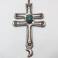 Vintage stamped Dragonfly Cross Necklace  c.1940