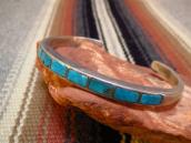 Vintage Zuni TQ Inlay Silver Cuff Bracelet c.1950～