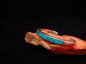 Vintage Zuni TQ Inlay Silver Cuff Bracelet c.1950～