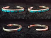 Vintage Zuni TQ Inlay Silver Cuff Bracelet c.1950～