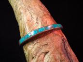 Vintage Zuni TQ Inlay Silver Cuff Bracelet c.1950～