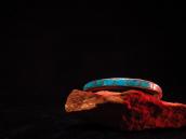Vintage Zuni TQ Inlay Silver Cuff Bracelet c.1950～