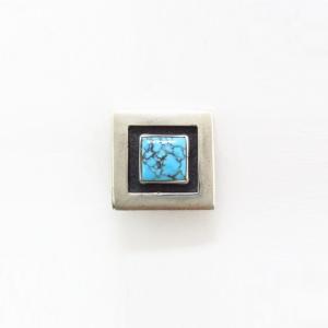 【Frank Patania】Sq. Gem No.8 Turquoise Tie Tack Pin  c.1950～