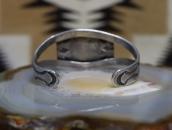 Vtg Navajo Repoused & Stamped Cuff w/Gem Turquoise  c.1945～