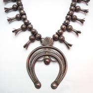 Antique Heavy Squash Blossom Naja Necklace  c.1930