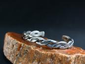 Atq Navajo Stamped Flat Twistedwire Cuff Bracelet  c.1935～